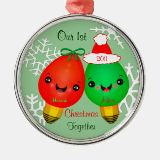 Premier ornement de Noël de l'année du couple fait
