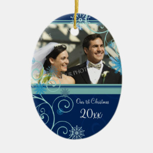Premier ornement de Noël de photo de Noël du