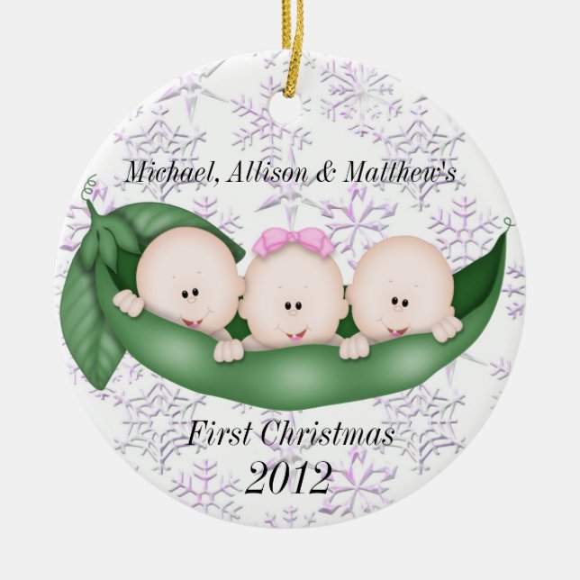Premier ornement de Noël de triplets (Devant)