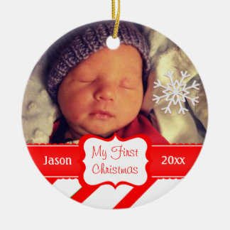 Premier ornement de Noël du bébé fait sur commande