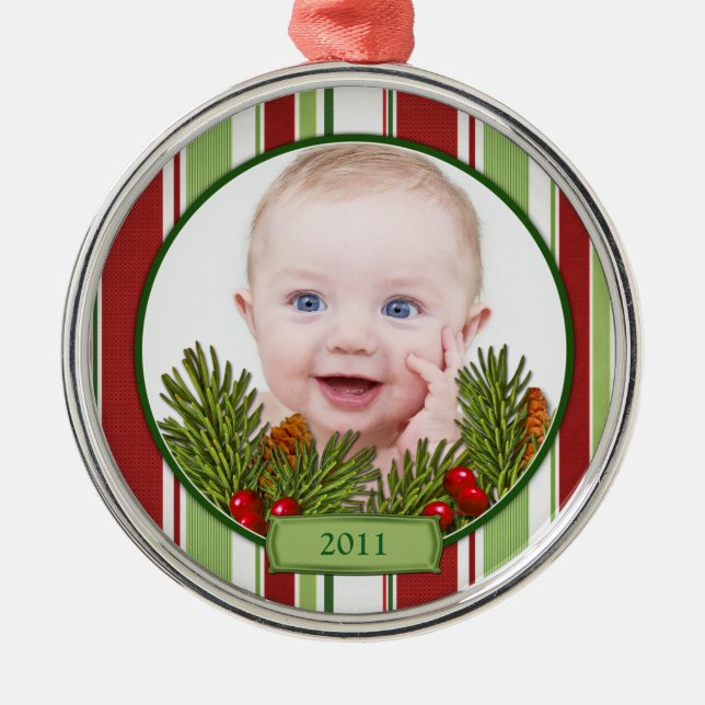 Premier ornement de Noël du bébé - Forme ronde (Devant)
