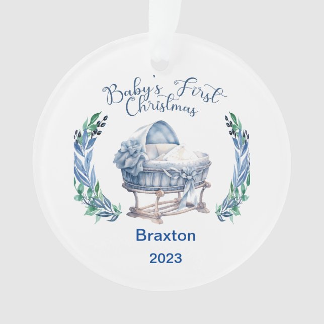 Premier ornement de Noël du bébé garçon (devant)