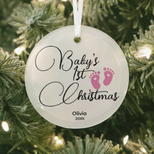 Premier ornement de Noël du bébé, Nom personnalisé