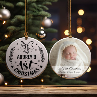 Premier ornement de Noël du bébé photo de nouveau-
