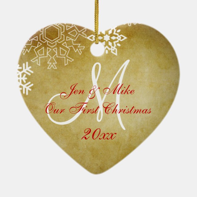 Premier ornement de Noël du couple vintage (Dos)