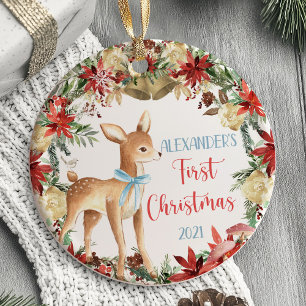 Premier ornement de Noël pour bébé Animaux de forê