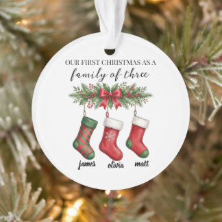 Premier Ornement de Noël pour une Famille de Trois