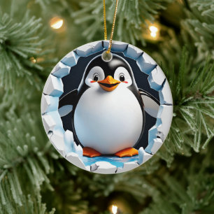 Premier ornement de pingouins de Noël