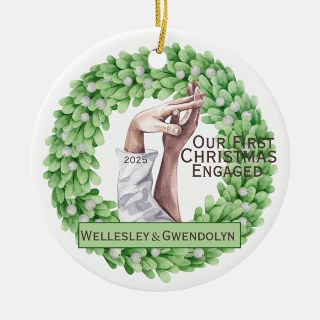 Premier ornement d'eucalyptus engagé à Noël (Devant)