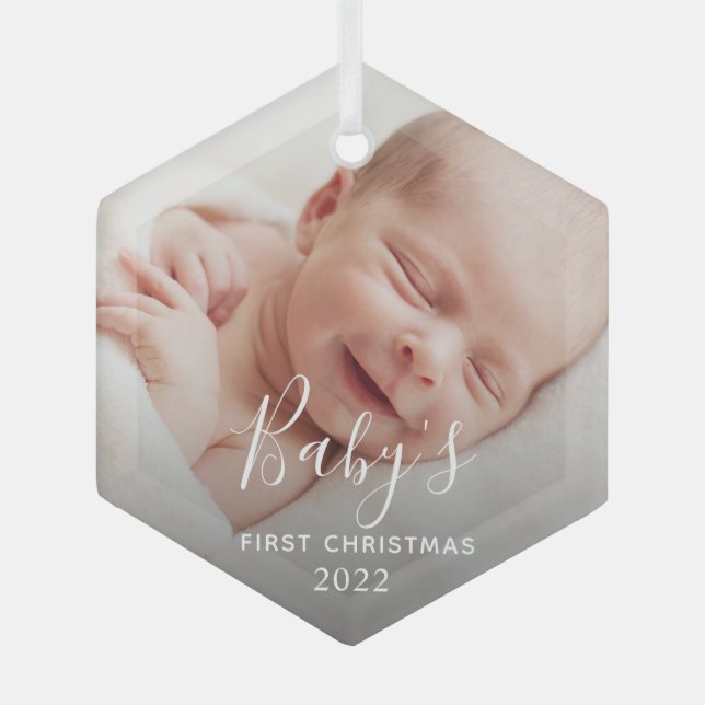 Premier ornement en verre de Noël du bébé (Recto)