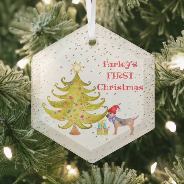Premier ornement en verre de Noël du chien (Insitu)