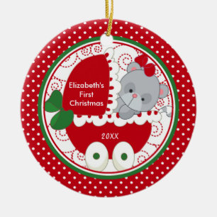 Premier ornement Kitty précieux de Noël du bébé