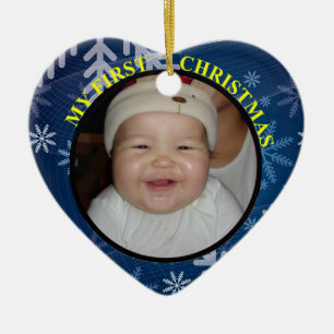Premier ornement photo de Noël de bébé avec date