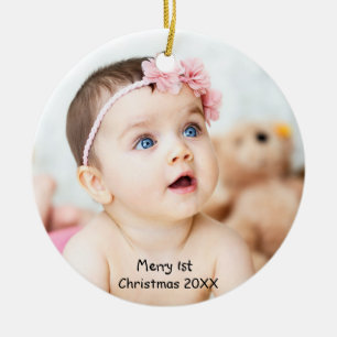 Premier ornement photo de Noël du bébé