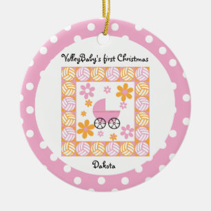 Premier ornement rose de Noël VolleyBaby