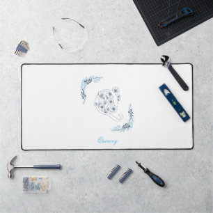 Premier "Q" Monogramme bleu Calme Floral
