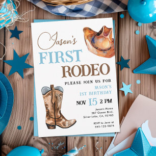 Premier Rodeo Cowboy 1er Anniversaire Invitation