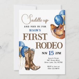 Premier Rodeo Cowboy 1er Anniversaire Invitation