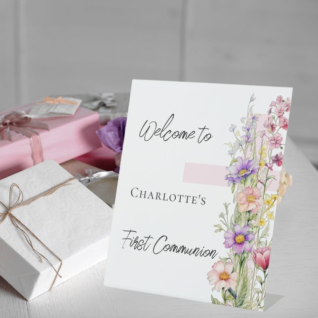 Premier signe de bienvenue des fleurs roses de la  (Créateur téléchargé)