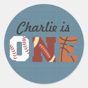 Premier sport d'anniversaire, Sticker rond classiq