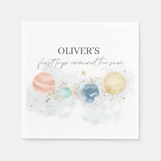 Premier voyage autour des serviettes en papier Sun (Devant)