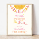 Décorations d'anniversaire pour premier voyage autour du soleil - Décorations de fête bohème - Décorations de 1er anniversaire pour filles et garçons