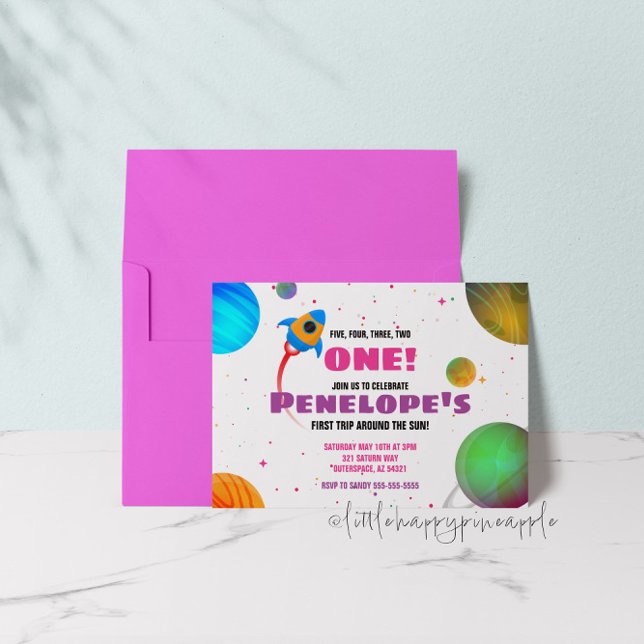 Premier Voyage Autour Du Soleil Invitation Anniver (Créateur téléchargé)
