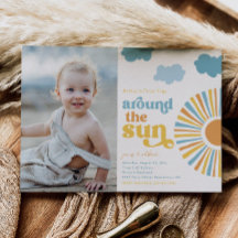 Premier Voyage Autour Du Soleil Invitation Anniver