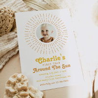 Premier Voyage Autour Du Soleil Invitation | Boho