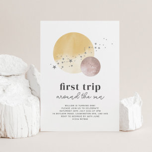 Premier Voyage Rose Autour Du Soleil Invitation An