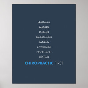 Première affiche de chiropractie - bleu-foncé