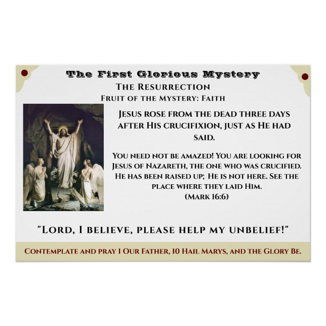 Première affiche glorieuse sur le mystère (Devant)