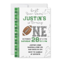 Première année en bas Anniversaire Invitation Prem