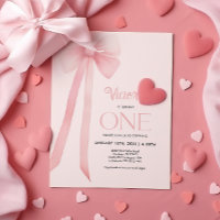 Première Anniversaire Coquette Rose Bow Invitation