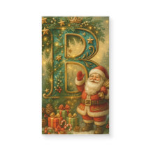 Première B dorée avec Père Noël et Couronne