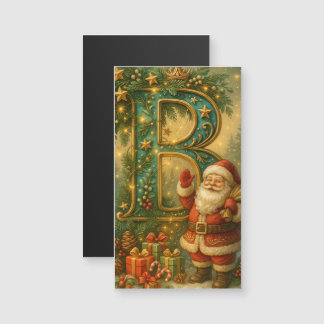 Première B dorée avec Père Noël et Couronne