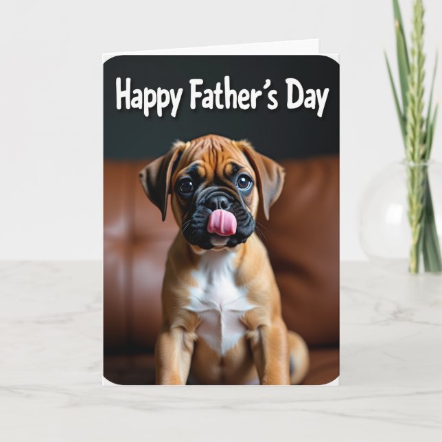 Première carte de fête des pères pour chiots (Devant)