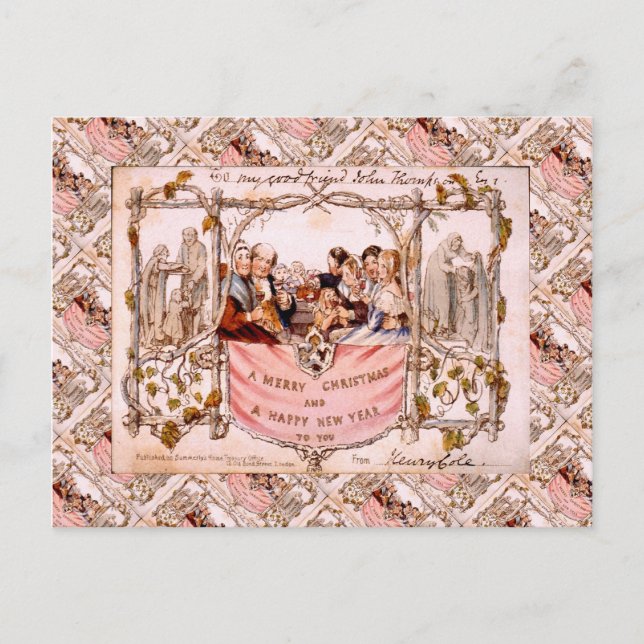 Première carte de Noël, Angleterre 1846 (Devant)