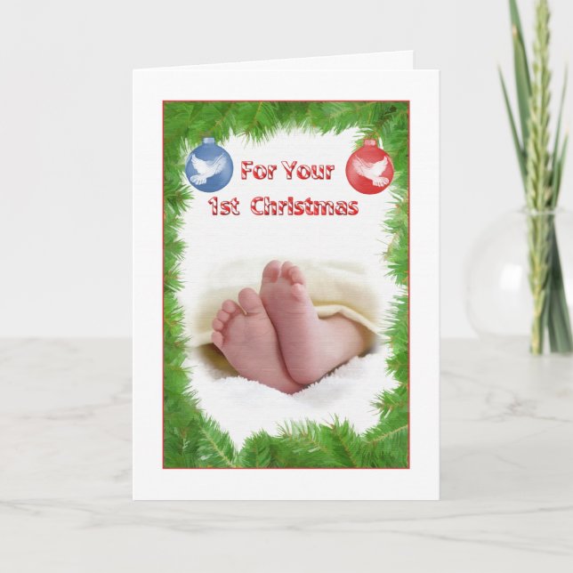 Première carte de Noël de bébé (Devant)