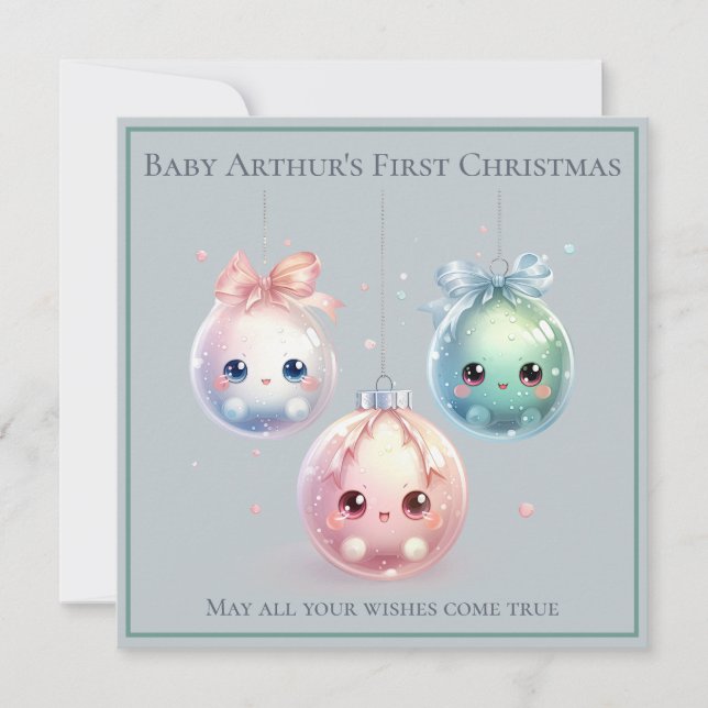 Première carte de Noël du bébé mignonne (Devant)