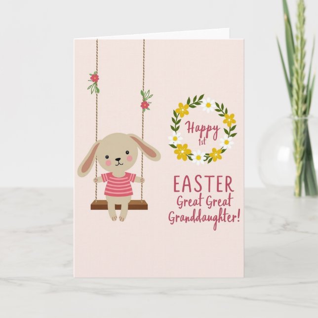Première carte de Pâques pour l'arrière-petite-fil (Devant)
