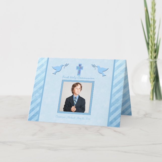 Première Carte de remerciements de communion pour  (Devant)