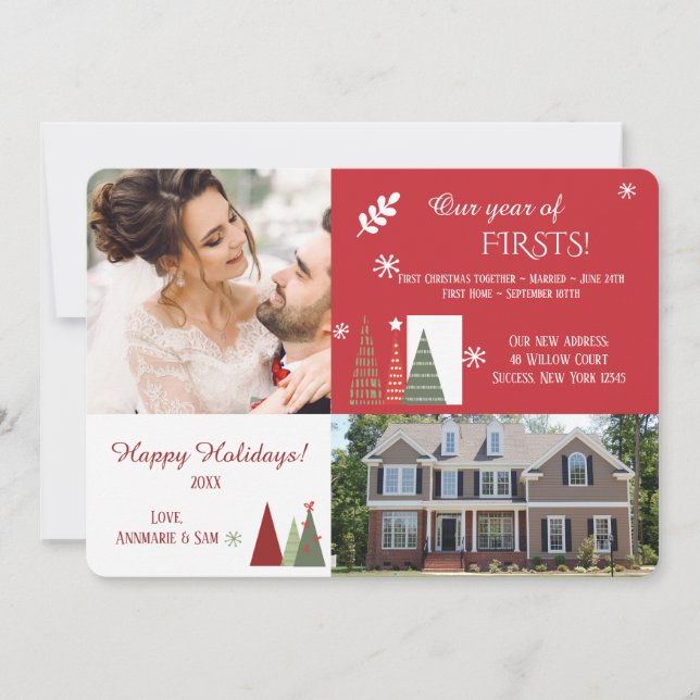 Première carte de vœux de Noël avec photo (Devant)