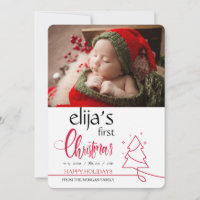 Première carte de vœux de Noël avec photo de Noël