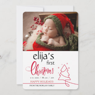 Première carte de vœux de Noël avec photo de Noël