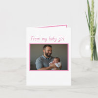 première. carte de vœux pliée de fille pour la fêt