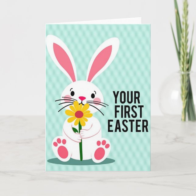 Première carte douce de Pâques de lapin (Devant)