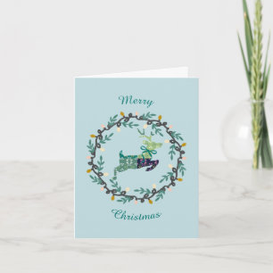 Première carte pliée Noël Cerf au Couronne de Tein