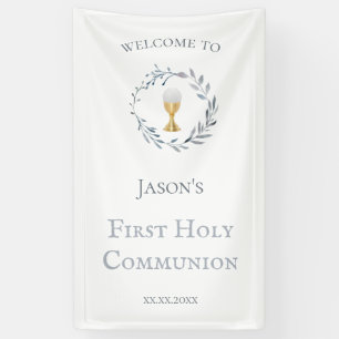 Première Communion catholique garçon Bannière