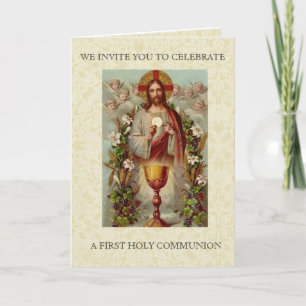Première communion catholique invitation Jésus
